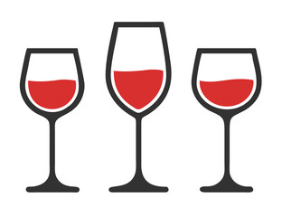 Wine glass set. Vector illustration