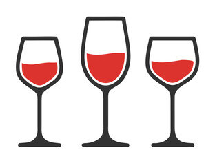 Wine glass set. Vector illustration