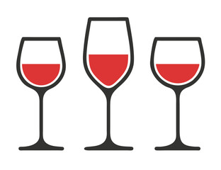 Wine glass set. Vector illustration