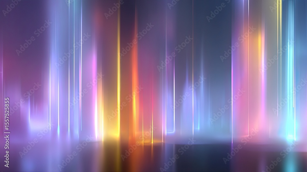 Poster blurred neon lights background with soft colorful glow, futuristic abstract backdrop for technology,