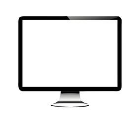 Realistic computer monitor. Vector illustration
