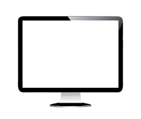 Realistic computer monitor. Vector illustration