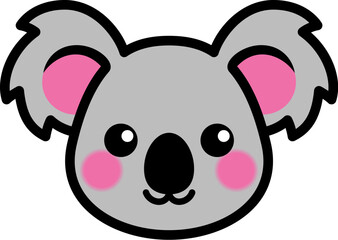 コアラの顔のシンプルなアイコン（Koala face simple icon）
