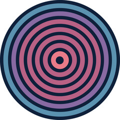 Concentric circles with a textured gradient of pink purple and blue against a dark navy background