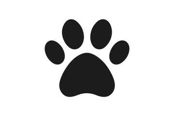 Vector icon of a paw print, an illustration that could be either a dog's or a cat's pawprint, represented as an animal silhouette