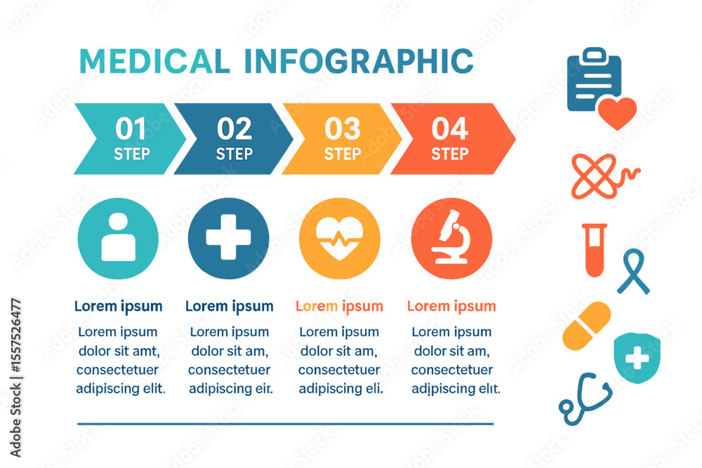Aufkleber this vector design template features medical infographic elements and data visualization, suitable f