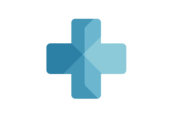 Fototapeta premium A soft blue background highlights an abstract medical cross symbolizing the intersection of medicine and science