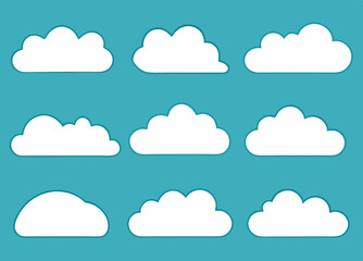 Clouds collection. Cloud icon. Vector illustration.