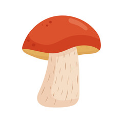 Aspen bolete fall mushroom in flat style. Autumn forest fungi. Vector illustration isolated on white background.