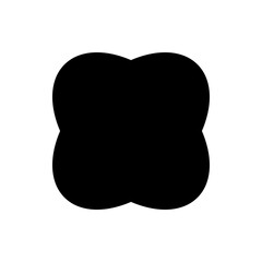 Sticker Logo Tag Emblem. Label Badge Design, Sale Offer, Original Product Mark, Branding Element. Black Clover Shape Silhouette. Vector Illustration.