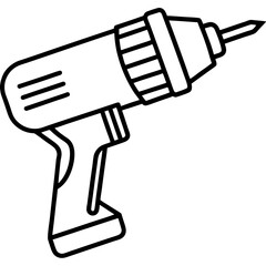 Electric Drill line art vector