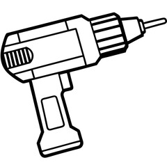 Electric Drill line art vector