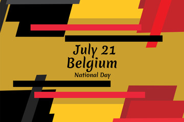 July 21, Belgium National Day. Happy Belgium National Day  Vector Illustration. Suitable for greeting card, poster and banner.