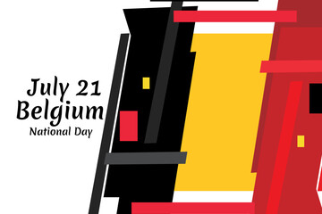 July 21, Belgium National Day. Happy Belgium National Day  Vector Illustration. Suitable for greeting card, poster and banner.