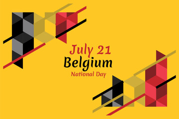 July 21, Belgium National Day. Happy Belgium National Day  Vector Illustration. Suitable for greeting card, poster and banner.