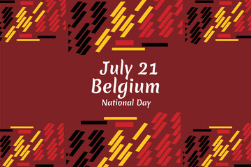 July 21, Belgium National Day. Happy Belgium National Day  Vector Illustration. Suitable for greeting card, poster and banner.