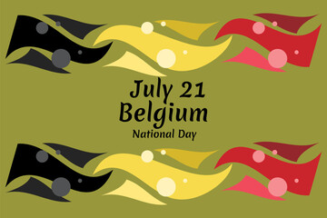 July 21, Belgium National Day. Happy Belgium National Day  Vector Illustration. Suitable for greeting card, poster and banner.