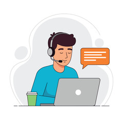Vector of a male customer service