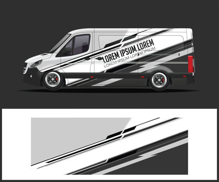 Modern Van Wrap Design with Abstract Stripes sleek