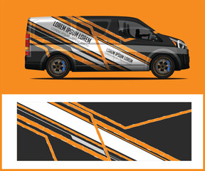 Orange and Black Van Wrap Design Template sleek
