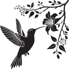Hummingbird Silhouette – delicate and graceful vector clipart