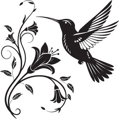 Hummingbird Silhouette – delicate and graceful vector clipart