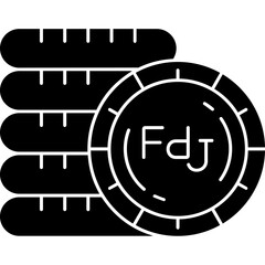 Fototapeta premium Djiboutian Franc Icon