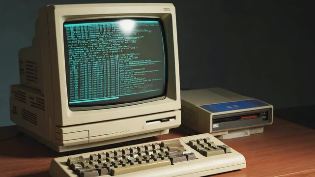Exploring vintage computing: hands on with a classic computer system and retro technology era design