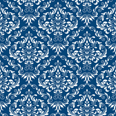 navy blue damask pattern