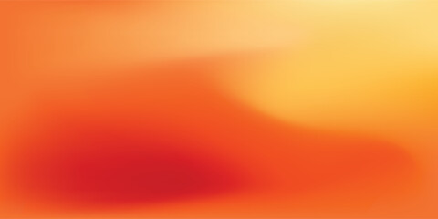 Warm orange yellow red gradient background. Autumn colored blurred wallpaper. Fall smooth gradation backdrop for banner, poster, leaflet, brochure, booklet. Vector abstract fiery template overlay