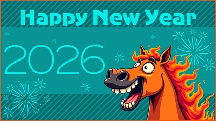 A cheerful start to 2026 with a fire horse celebrating the New Year