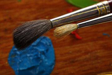 brushes and paint