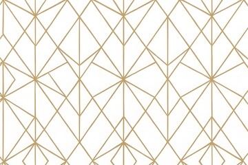 Elegant Art Deco Geometric Pattern, Gold Lines on White Background, Seamless Luxury Design