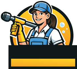 Adobe Illustrator Artwork, This design, inspired by the janitor. This logo is perfect for you, especially for businesses related to cleanliness.