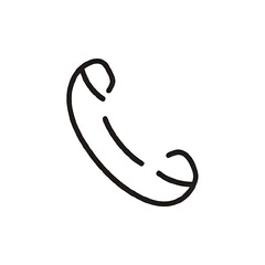 Contact Us Icon: Phone Line Drawing, Simple Call Symbol, Communication Graphic