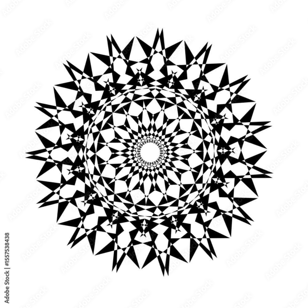 Aufkleber vibrant geometric mandala radiates with a dazzling array of multi-colored patterns, creating a mesme