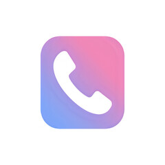 Pastel Pink and Blue Phone Icon: Gradient Contact Symbol for App Design