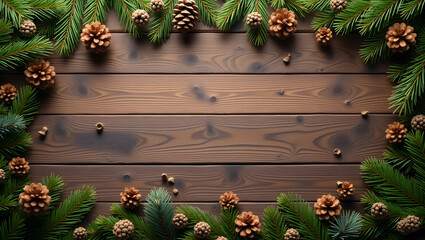 christmas decoration with pine cones