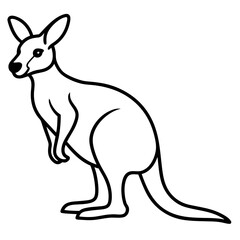 Kangaroo line art vector