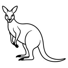 Kangaroo line art vector