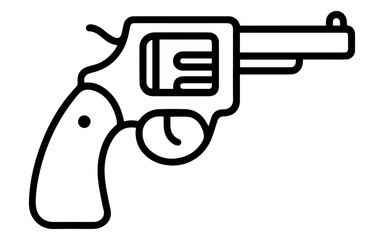 revolver line icon vector on white background 
Vector gun icon on white background