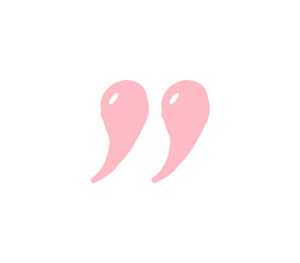 Cute Pink Hand-Drawn Quote Marks: Playful Illustration for Text Speech