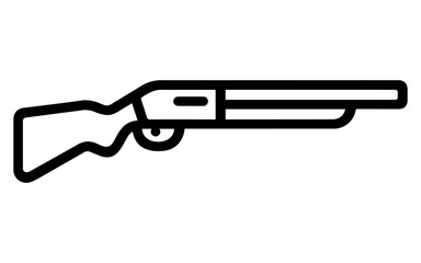 shotgun line icon vector on white background 
Vector gun icon on white background