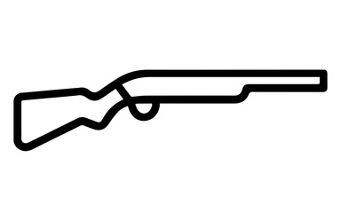 hunting rifle line icon vector on white background 
Vector gun icon on white background