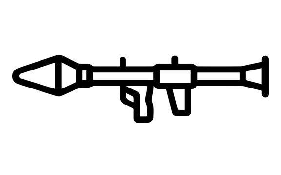 hand grenade launcher line icon vector on white background 
Vector gun icon on white background