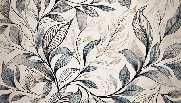 repetitive botanical line art creating a delicate flowing pattern ideal for interior projects branch botanical illustration