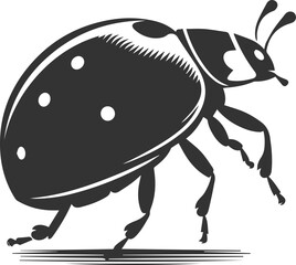 Silhouette of a ladybug vector drawing