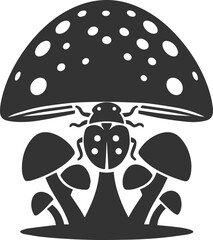 Silhouette of a ladybug vector drawing