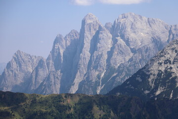 Pale di San Martino range panorama landscape. Alps, Italy
