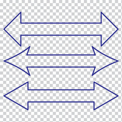 Double arrow icon. Two side arrow icon symbol. left and right long arrow icon. Double arrow icon isolated on white background. vector illustration.